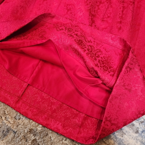 NWT Eva Mendes New York And Company Red Pattern Fit And Flare Dres Size 8 - Picture 13 of 16